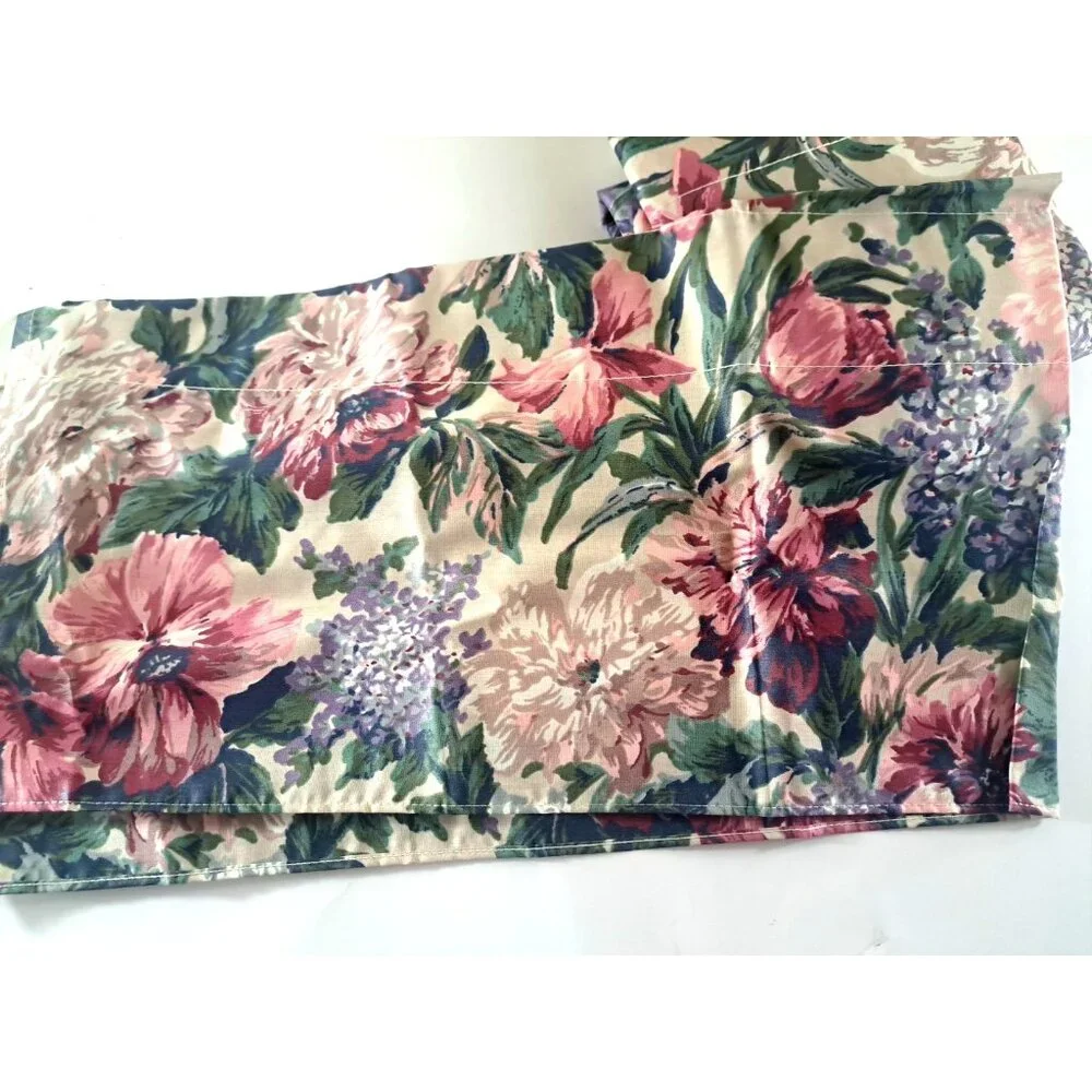 NEW Vintage Swag Curtain & Valance Set Pink Floral Cottage Country 120x36